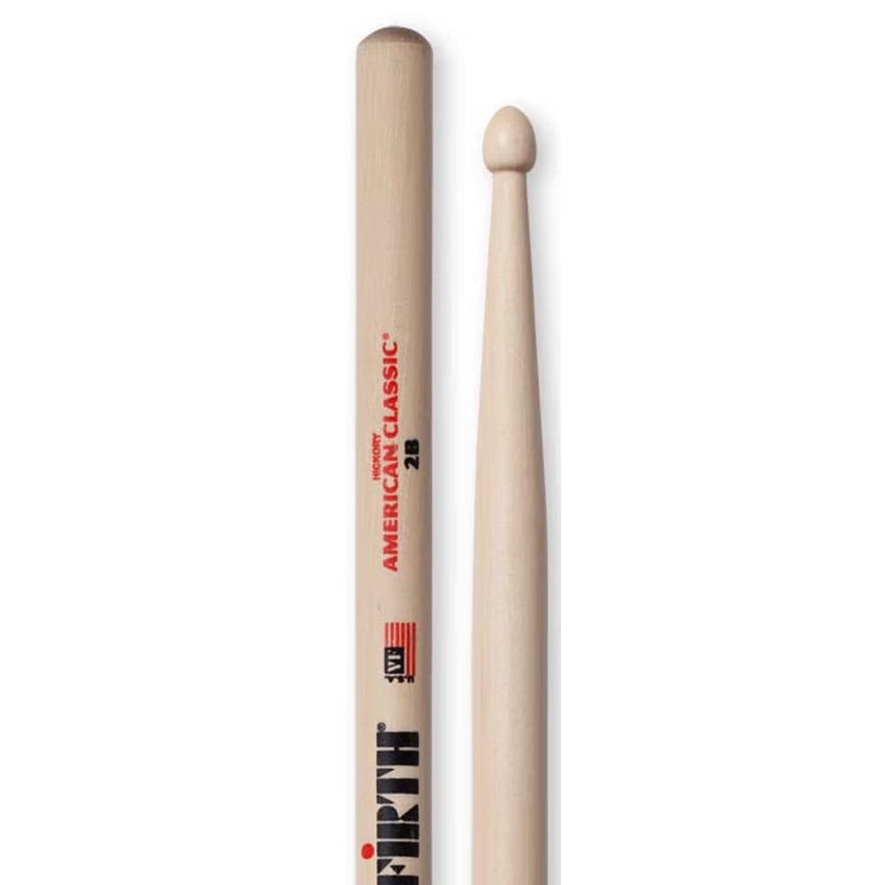Vic Firth 2B American Classic Drum Sticks with Wooden Tip