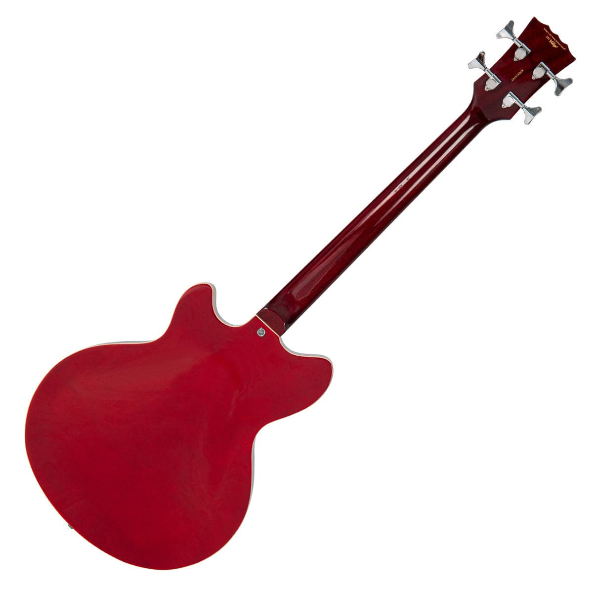 Vintage REVO Series 'Supreme' Semi Acoustic Bass ~ Cherry Red