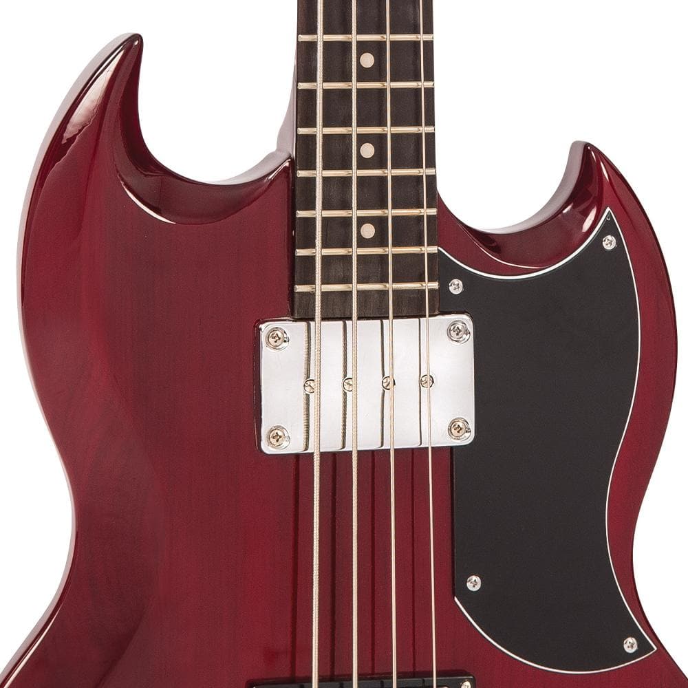 Vintage VS4 ReIssued Bass Guitar ~ Cherry Red