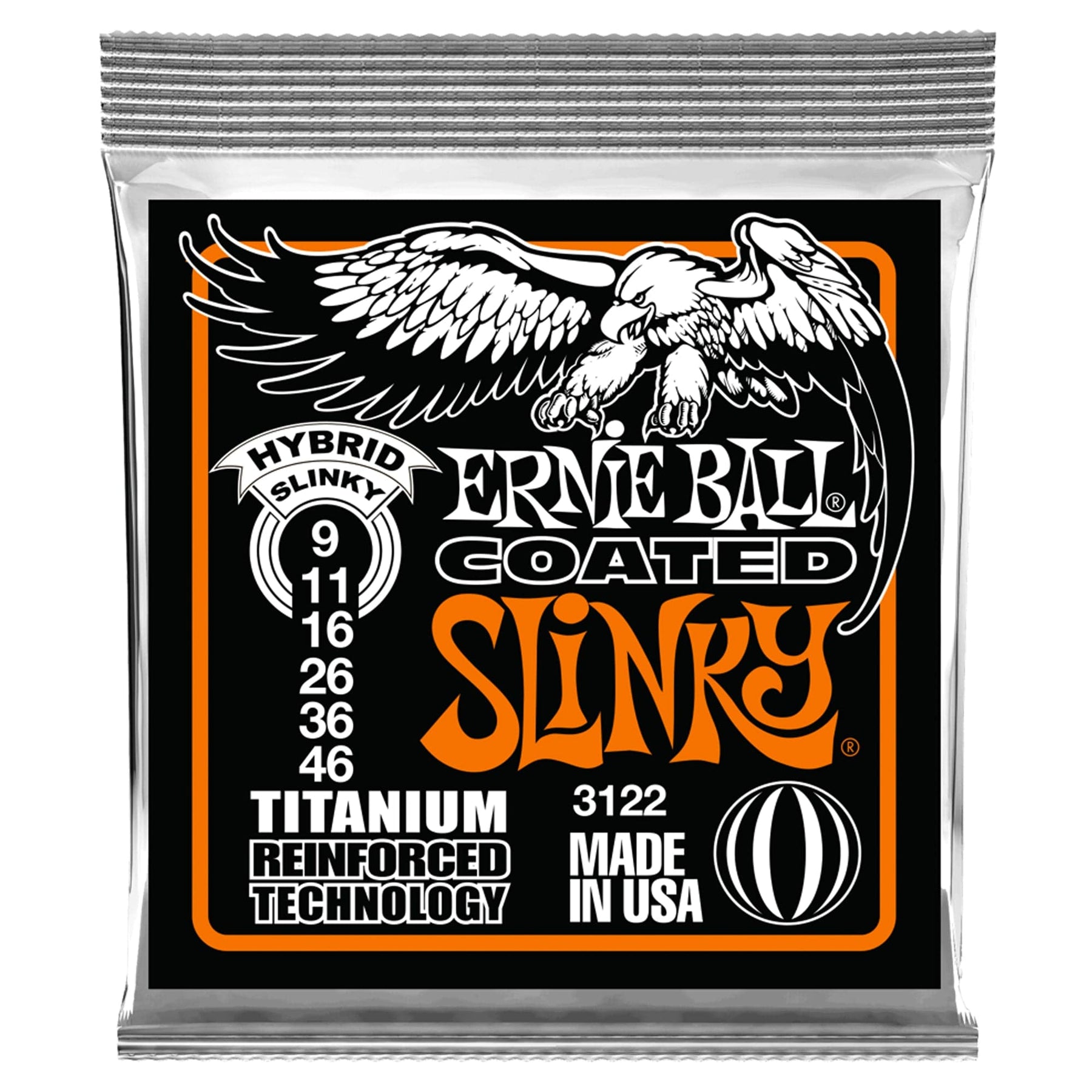 Ernie Ball Coated Hybrid Slinky Electric Guitar Strings 9-46