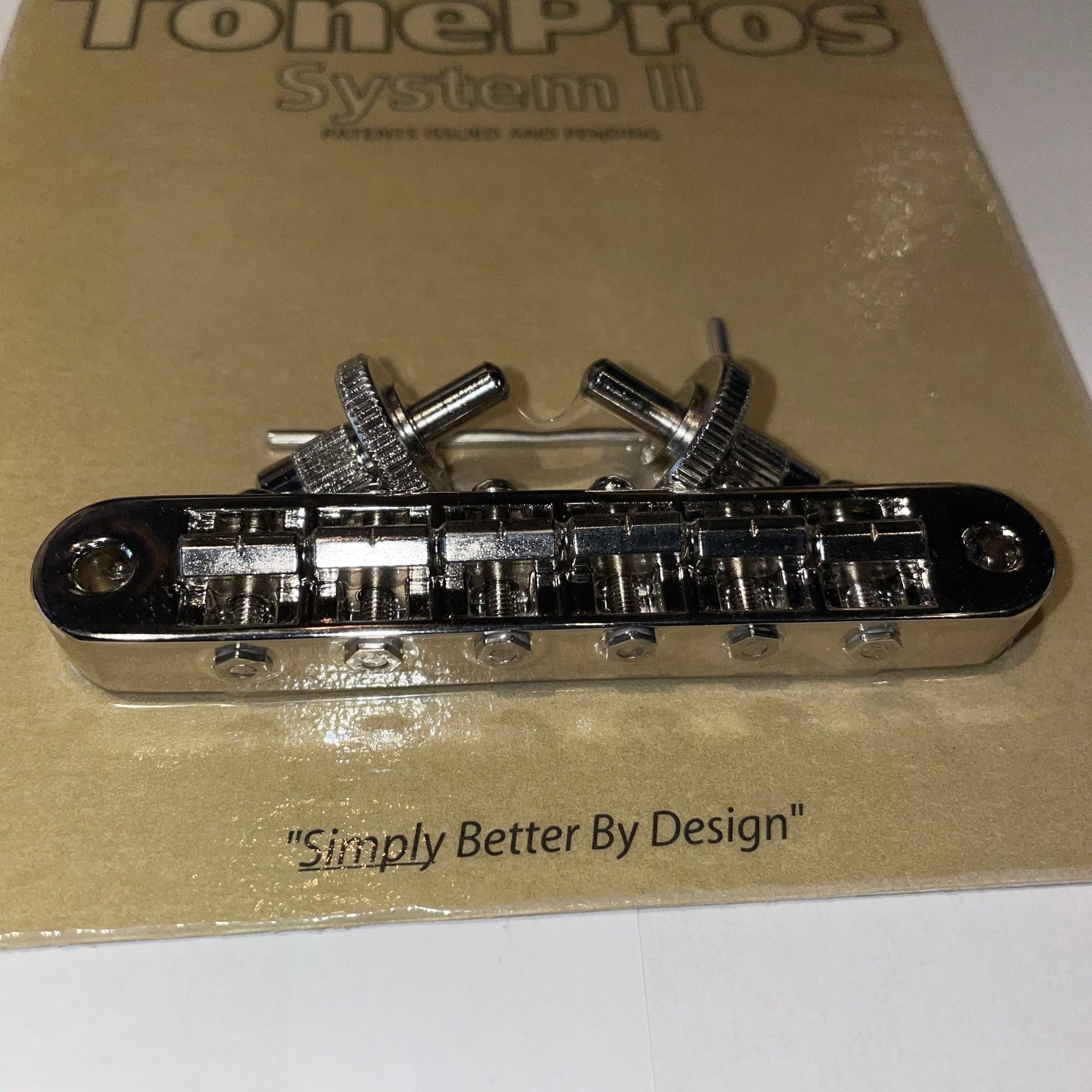 TonePros T3BP Nashville Tune-o-Matic Bridge Imperial with Notched Saddles - Nickel