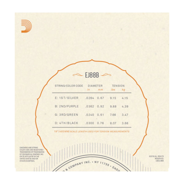 D'Addario Aquila EJ88B Nyltech Baritone Ukulele Strings