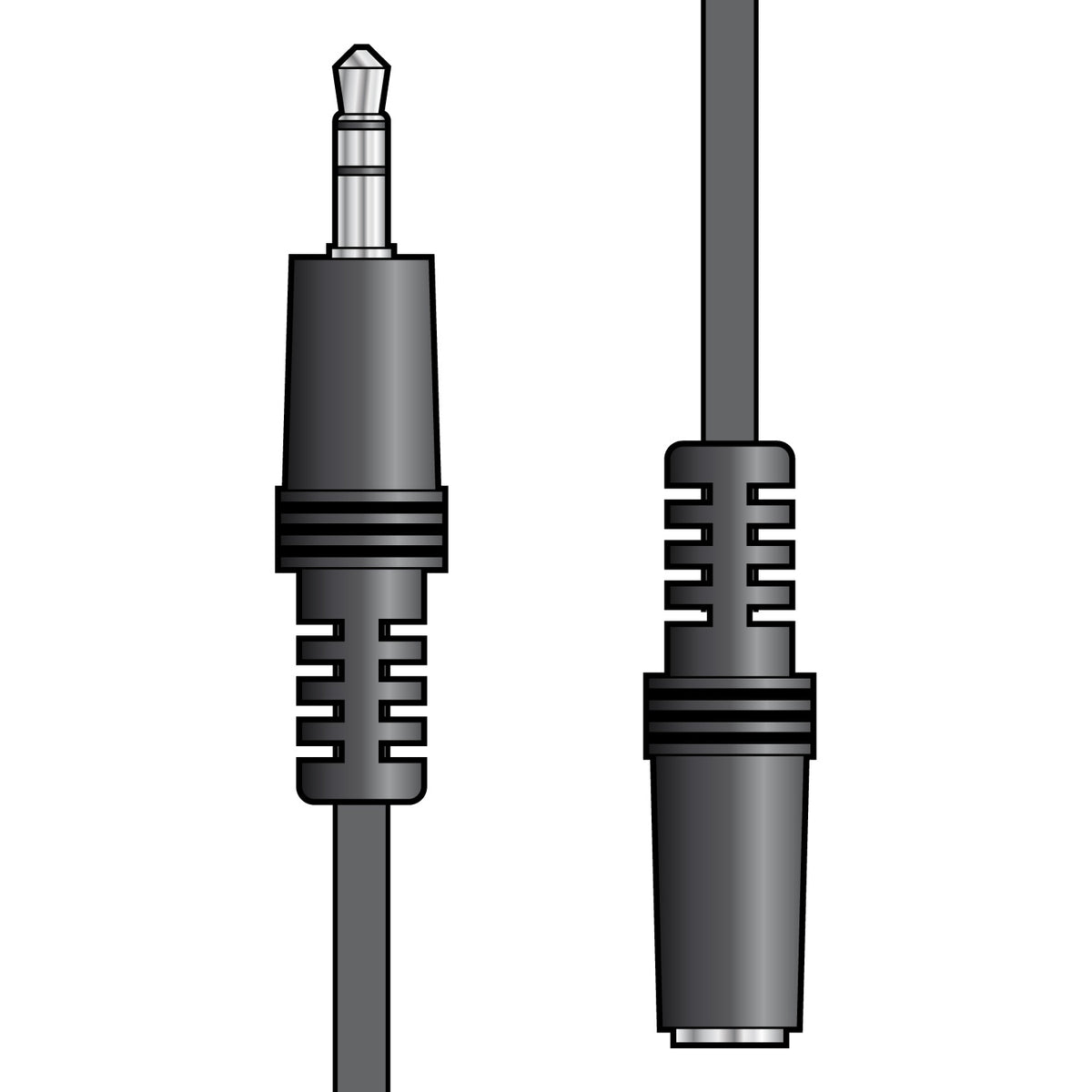 AV:Link 3.5mm Stereo Plug to 3.5mm Stereo Socket Leads Black - 6.0m