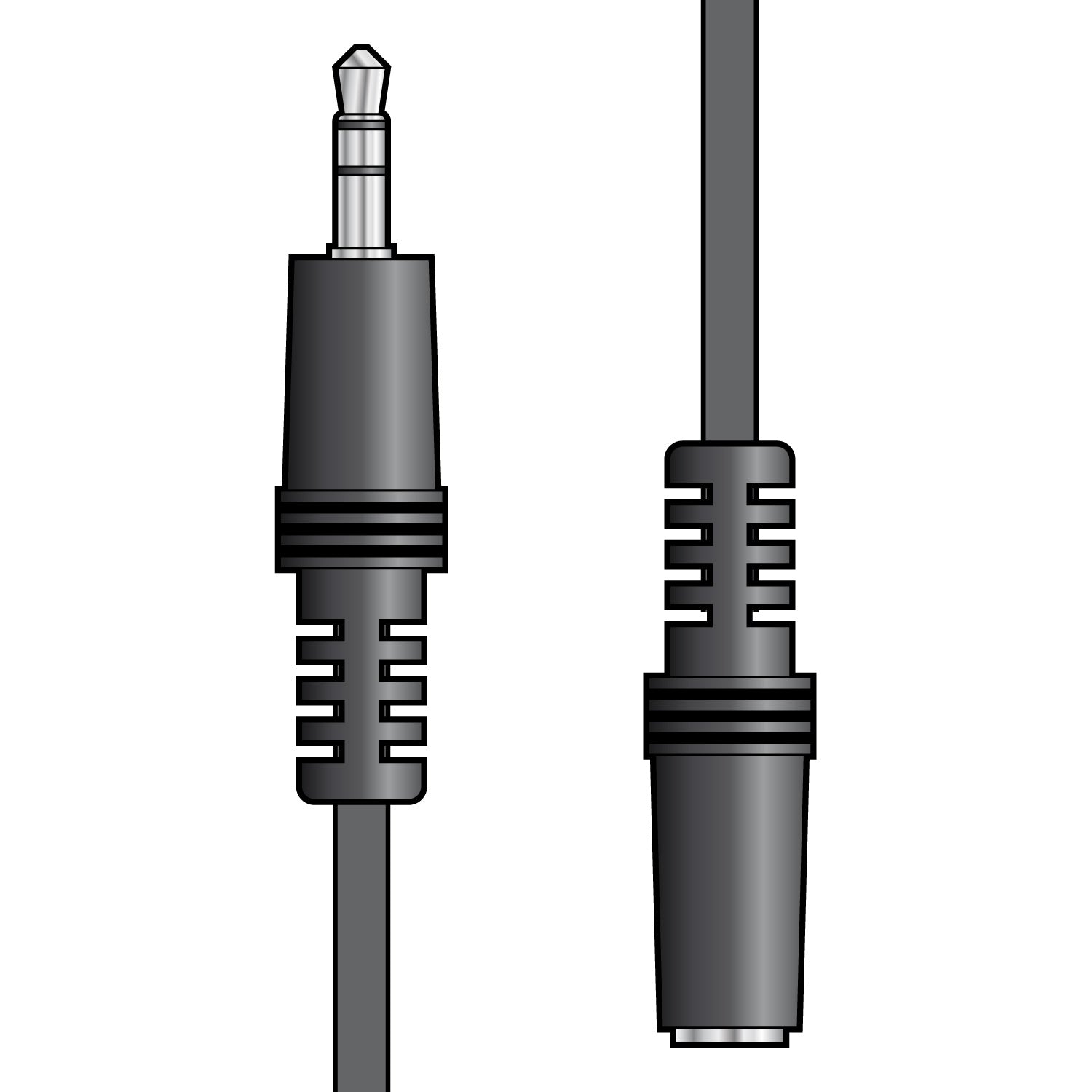 AV:Link 3.5mm Stereo Plug to 3.5mm Stereo Socket Leads Black - 6.0m