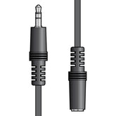 AV:Link 3.5mm Stereo Plug to 3.5mm Stereo Socket Leads Black - 6.0m