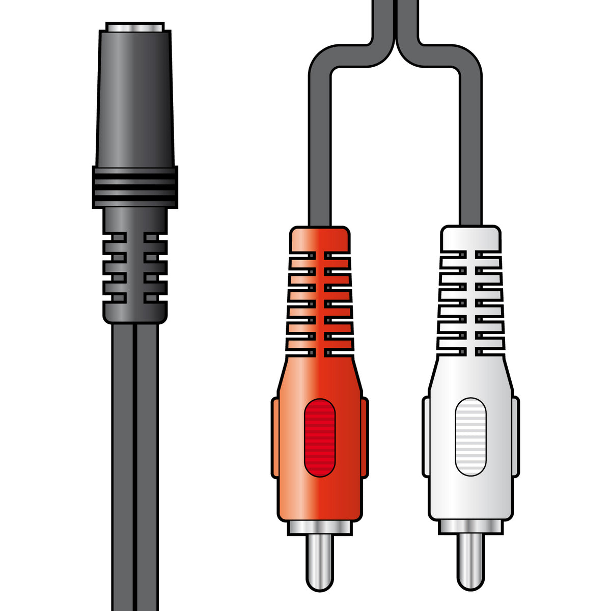 AV:Link 2 x RCA Plugs to 3.5mm Stereo Socket Leads Black 0.2m