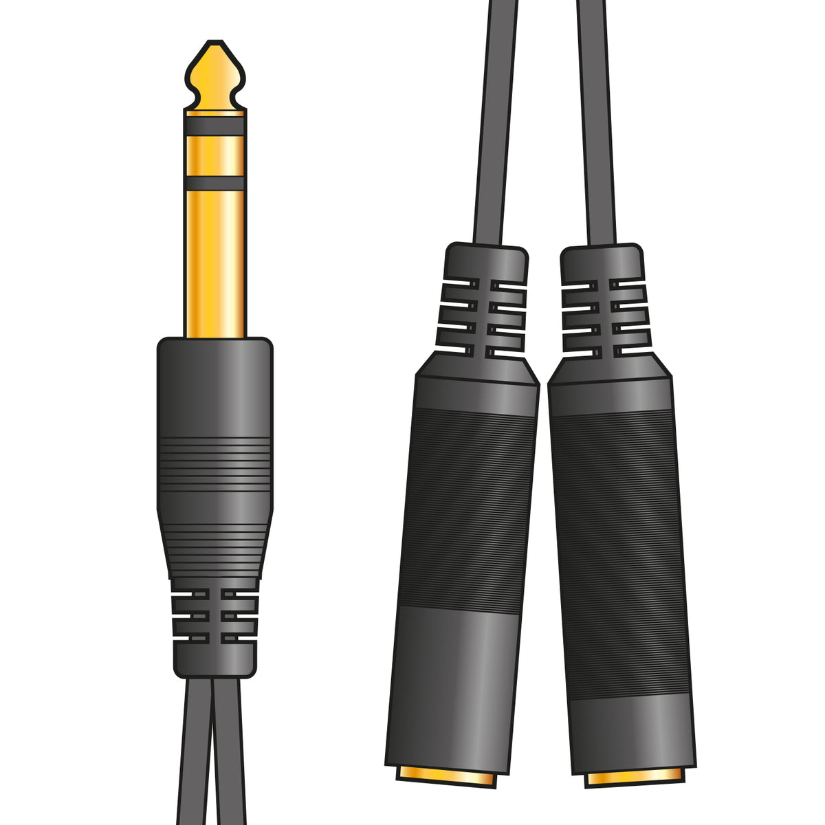 AV:Link 6.3mm Stereo Headphone/Audio Splitter Lead 0.2m