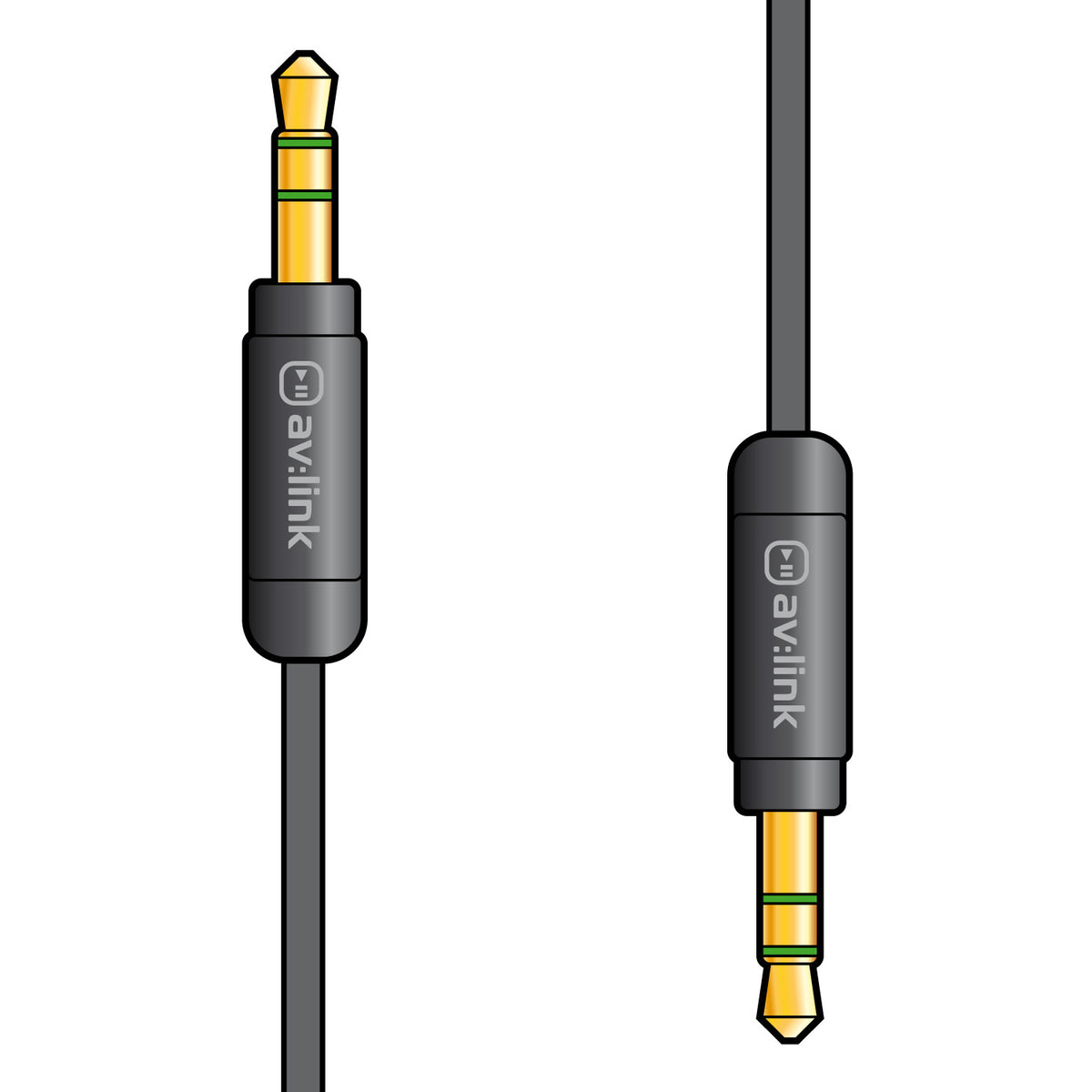 AV:Link Precision 3.5mm Stereo Plug to 3.5mm Stereo Plug Leads Black 1.5m
