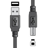 AV:Link USB 2.0 Type A Plug to Type B Plug Leads Black - 1.5m