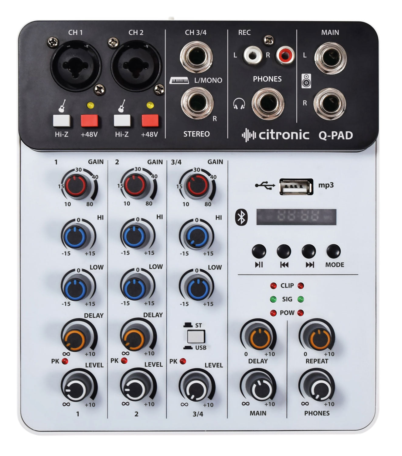 Citronic - Q-PAD Compact Mixer + USB/BT/mp3