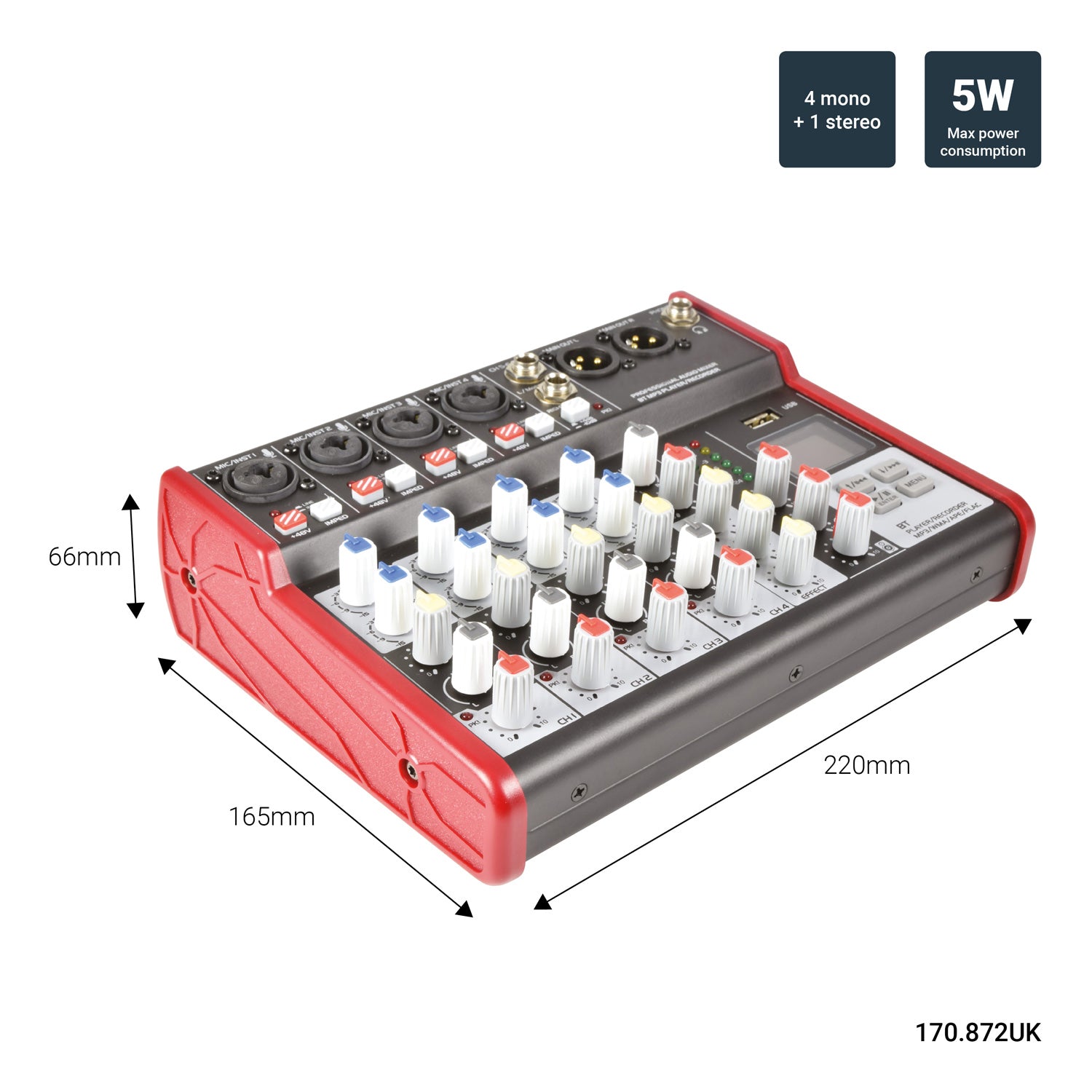 Citronic CSM-6 Audio Mixer with USB & Bluetooth