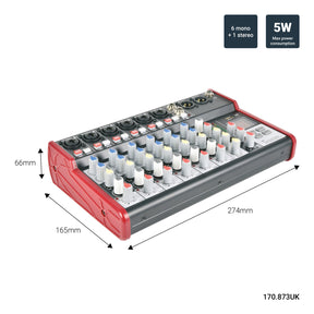 Citronic CSM-8 Audio Mixer with USB & Bluetooth