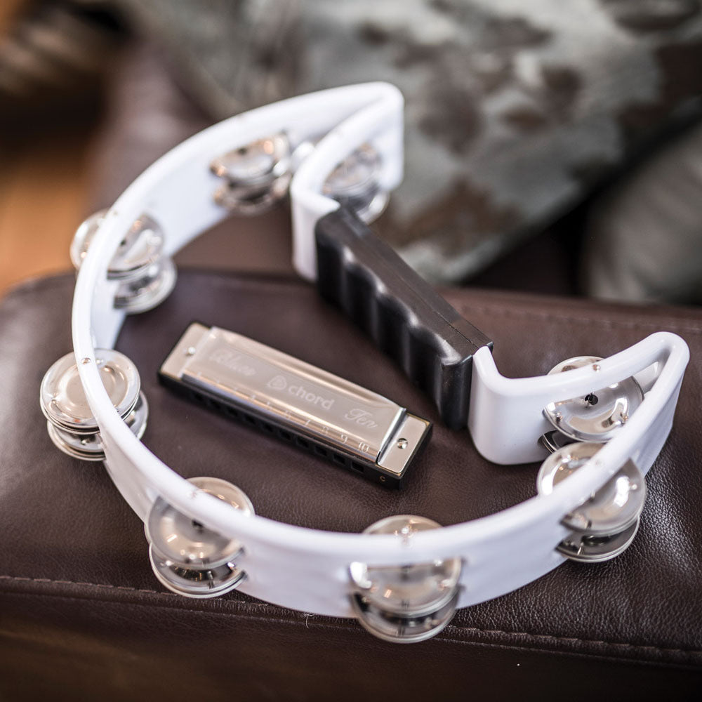 Chord Tambourine - Single D white