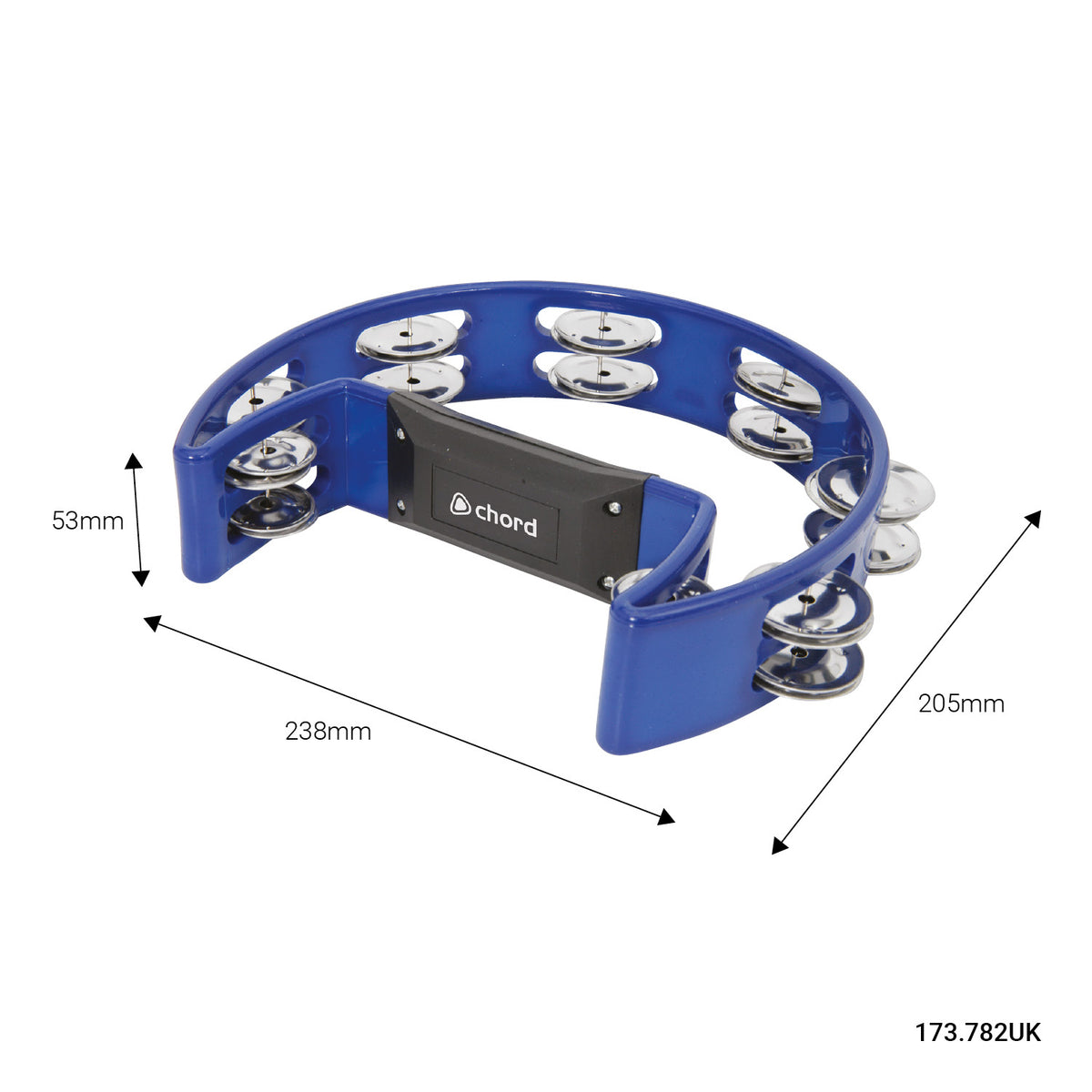 Chord Tambourine - Single D blue