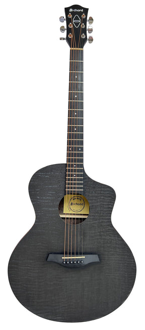 Chord Nomad Electro-Acoustic Guitar  Black Quilted Maple