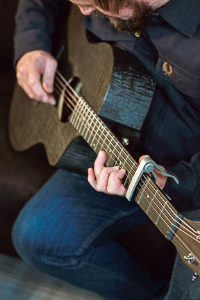 Chord Nomad Electro-Acoustic Guitar  Black Quilted Maple