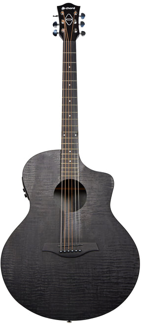 Chord Nomad Electro-Acoustic Guitar  Black Quilted Maple