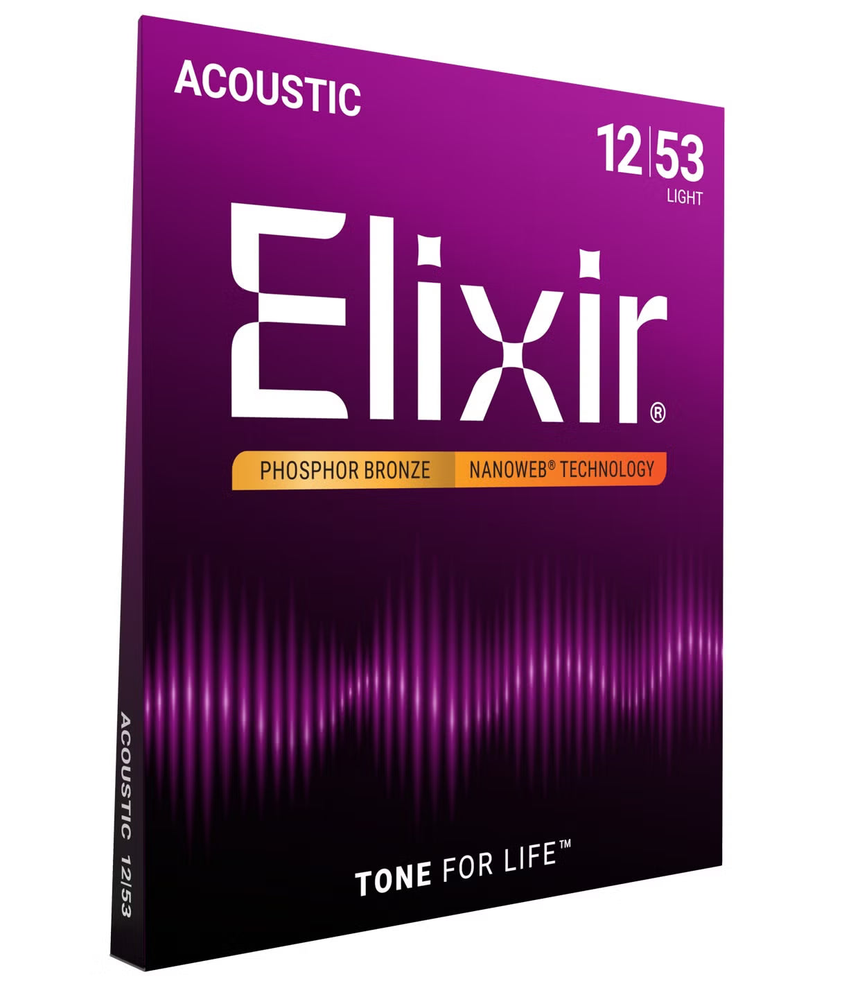 Elixir 16052 Nanoweb Coated Phosphor Bronze Acoustic Guitar Strings Light 12-53