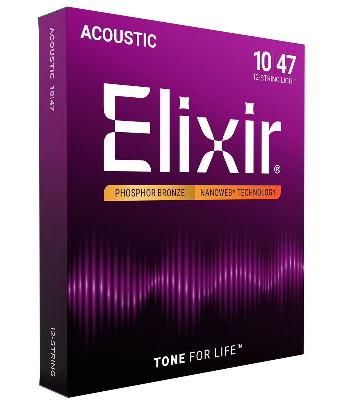 Elixir 16152 Nanoweb Coated Phosphor Bronze 12-String Acoustic Guitar Strings Light 10-47