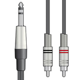 Classic Audio Leads 6.3mm TRS Jack Plug - 2 x RCA Plugs