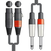 Citronic Classic Audio Leads 2 x XLR Female - 2 x 6.3mm Mono Jack Plugs