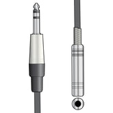AV:Link Classic Audio Leads 6.3mm TRS Jack Plug - 6.3mm TRS Jack Socket - 6.0M