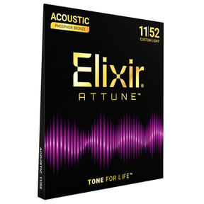 Elixir Attune Phosphor Bronze Coated Acoustic Guitar Strings Custom Light - 11-52