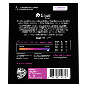 Elixir Attune Phosphor Bronze Coated Acoustic Guitar Strings Light - 12-53