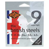 Rotosound British Steels string set electric stainless steel 9-42
