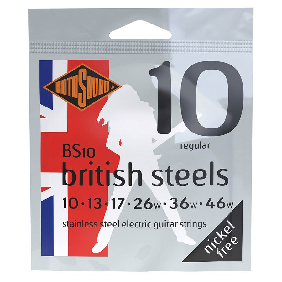 Rotosound British Steels string set electric stainless steel 10-46