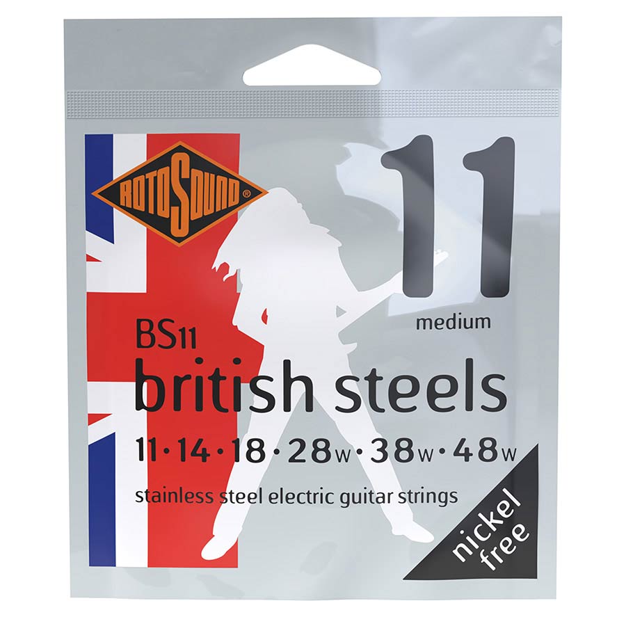 Rotosound British Steels string set electric stainless steel 11-48