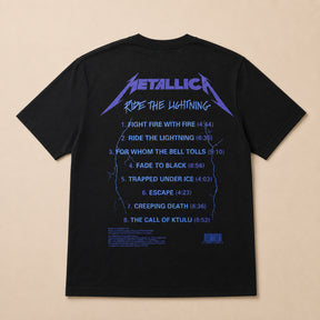 Metallica Unisex T-Shirt: Ride The Lightning Tracks - Black
