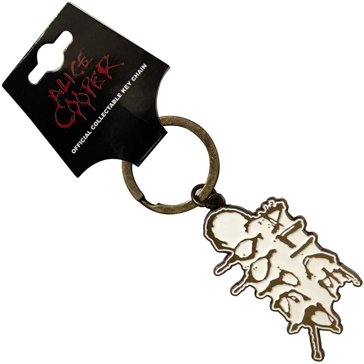 Alice Cooper Keychain: Dripping Logo Gold