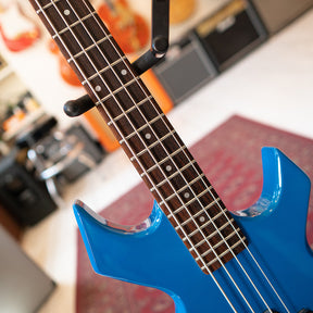 1990 BC Rich Platinum Pro Series Warlock Bass Guitar - Electric Blue - Preowned