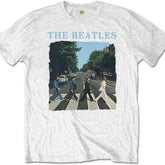 The Beatles Unisex T-Shirt: Abbey Road & Logo - White