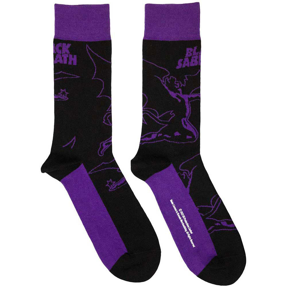 Black Sabbath Unisex Ankle Socks: Logo & Demon (Black) (UK Size 4 - 7)
