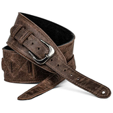 Leathergraft Guitar Strap FAB Softy Buckle - Dark Brown