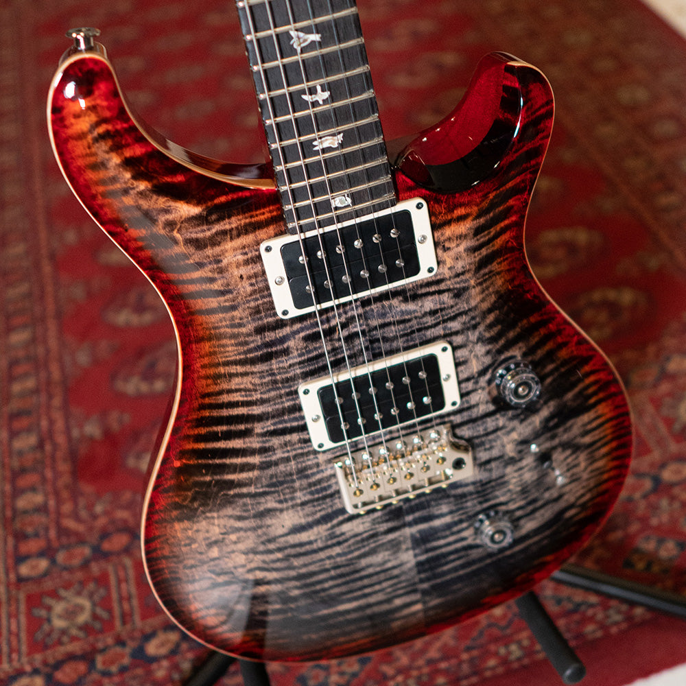 PRS Custom 24 Cherry Charcoal Pattern Thin Neck & GEN III Tremolo #0372971 - Preowned with Case
