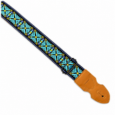 Guitarbitz Jacquard 2 Inch Vegan Guitar Strap - Nordic Snowflake Blue