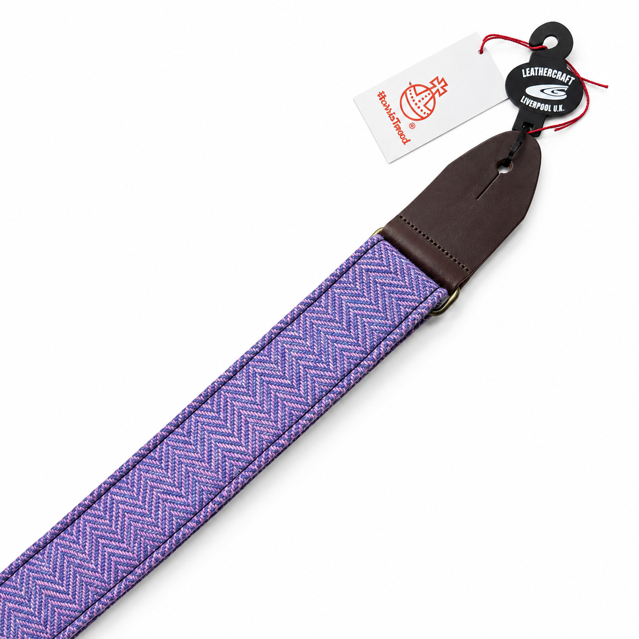 Leathergraft Harris Tweed Guitar Strap - Pink