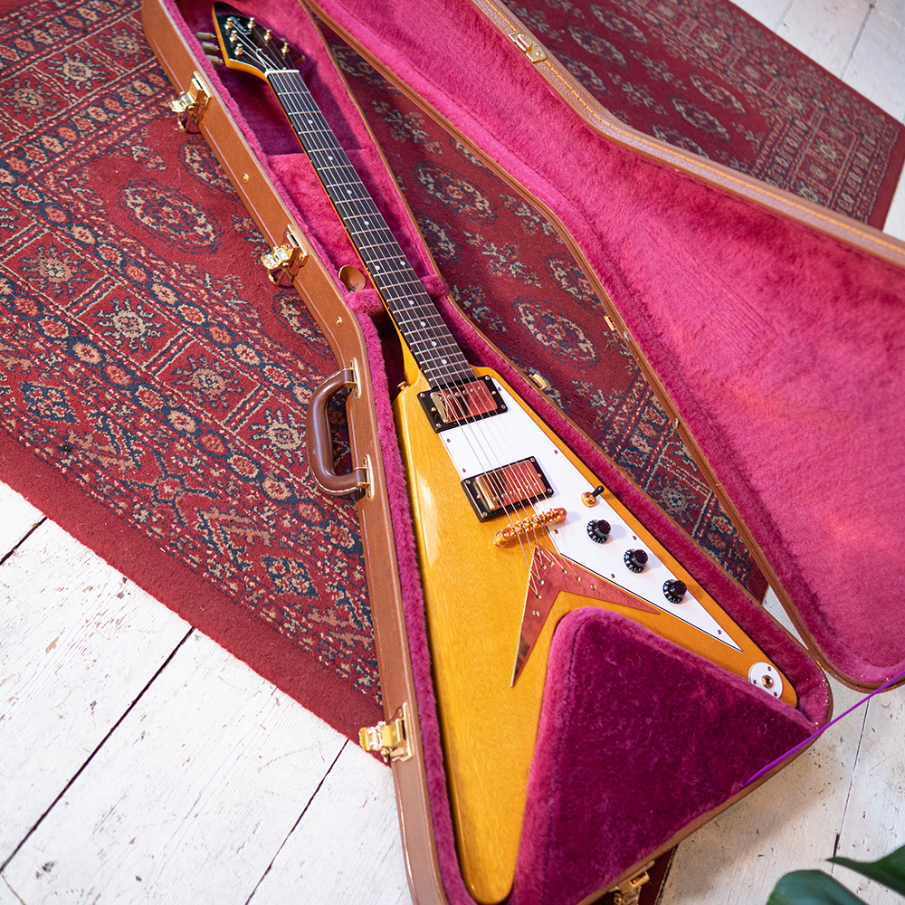 2002 Epiphone MIK Korina Flying V With Hardcase - Natural - Preowned
