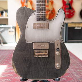ERC TC Style W/P90's - Graphite Black Ash - Metallic Black Back