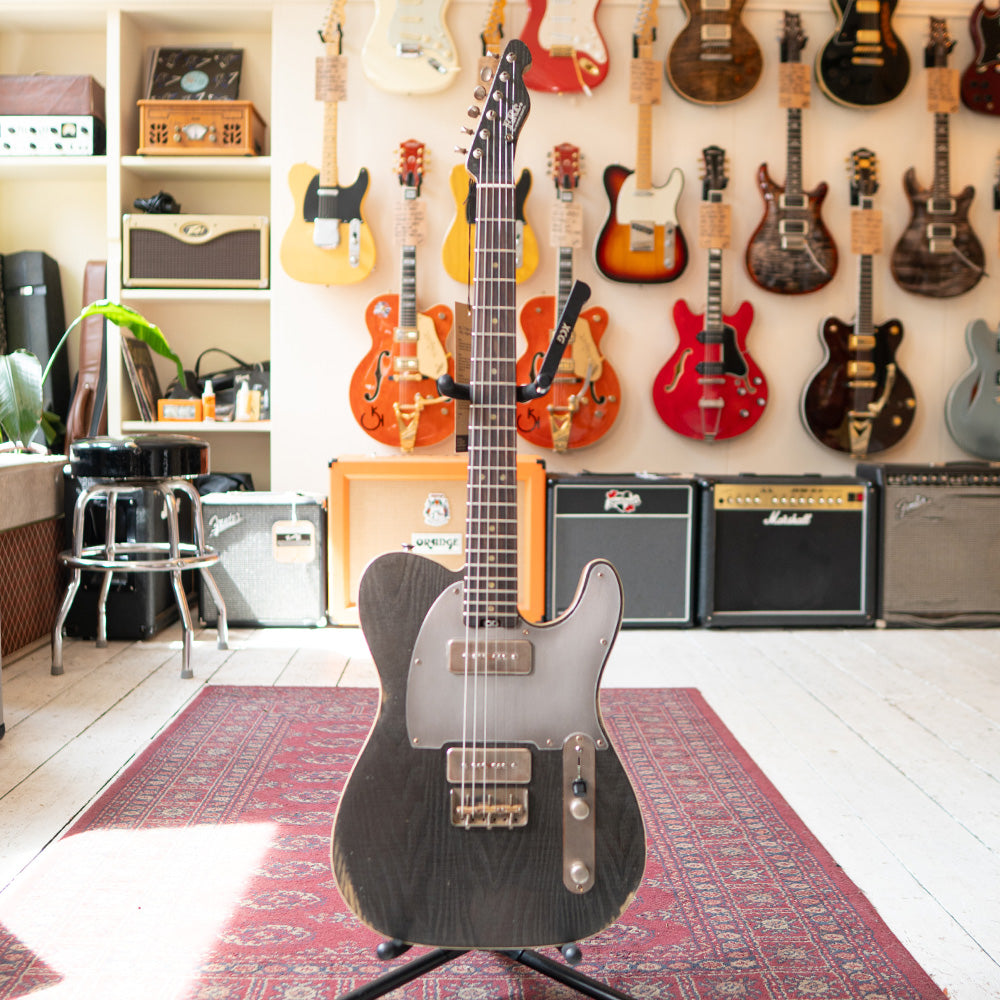 ERC TC Style W/P90's - Graphite Black Ash - Metallic Black Back