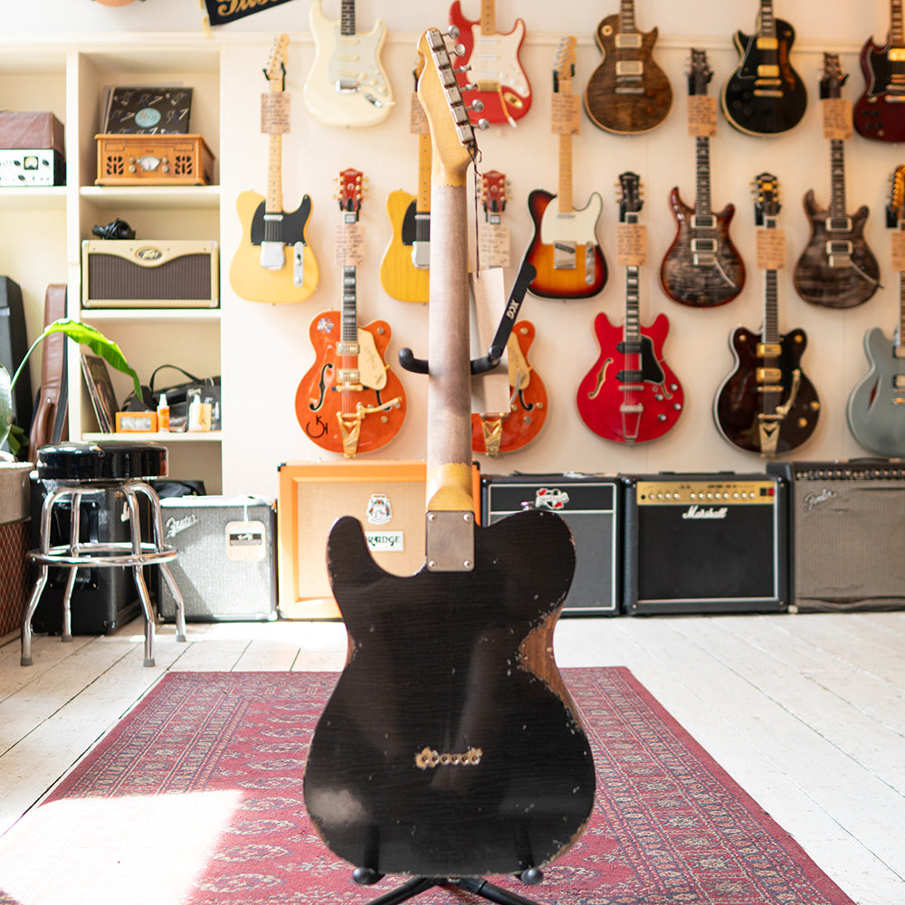 ERC TC Style W/P90's - Graphite Black Ash - Metallic Black Back