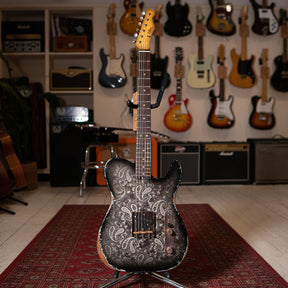 Electric Relic Co. ESQ Electric Guitar - Gold Over Black Paisley