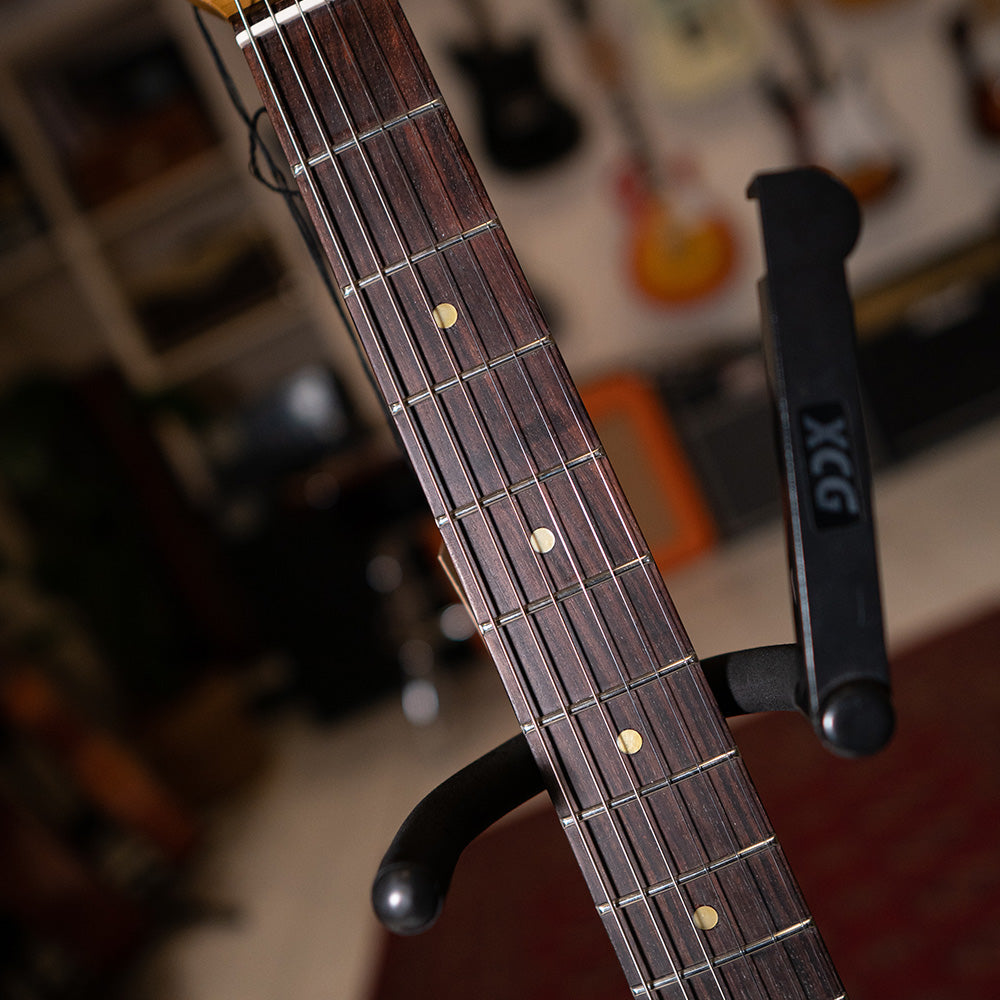 Electric Relic Co. ESQ Electric Guitar - Gold Over Black Paisley