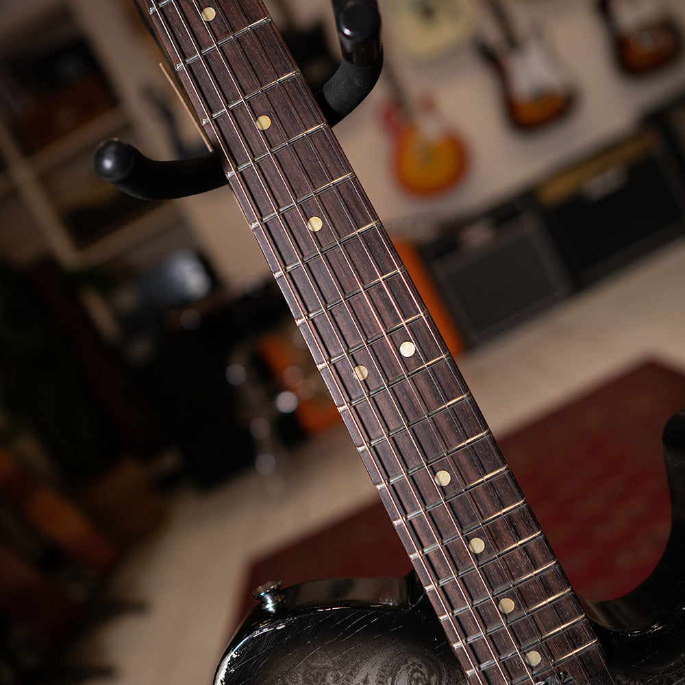 Electric Relic Co. ESQ Electric Guitar - Gold Over Black Paisley