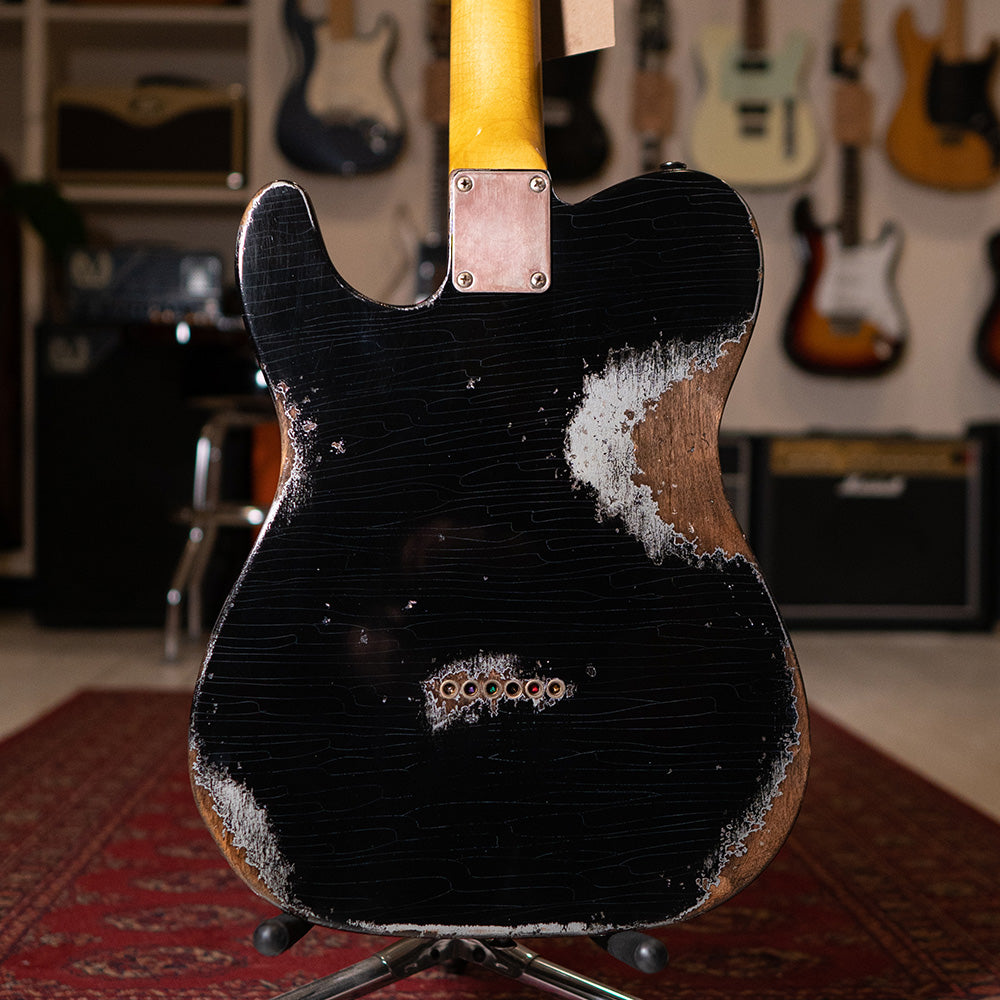 Electric Relic Co. ESQ Electric Guitar - Gold Over Black Paisley