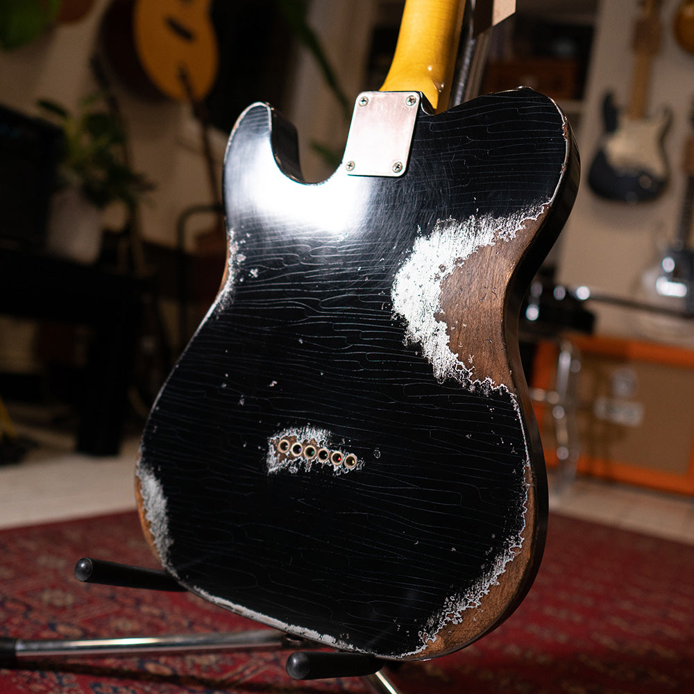 Electric Relic Co. ESQ Electric Guitar - Gold Over Black Paisley