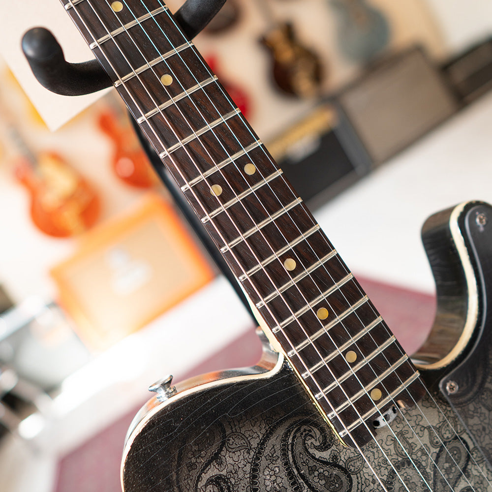ERC ESQ Style W/Filtertron - Aged Black Over Silver Paisley - Black Back